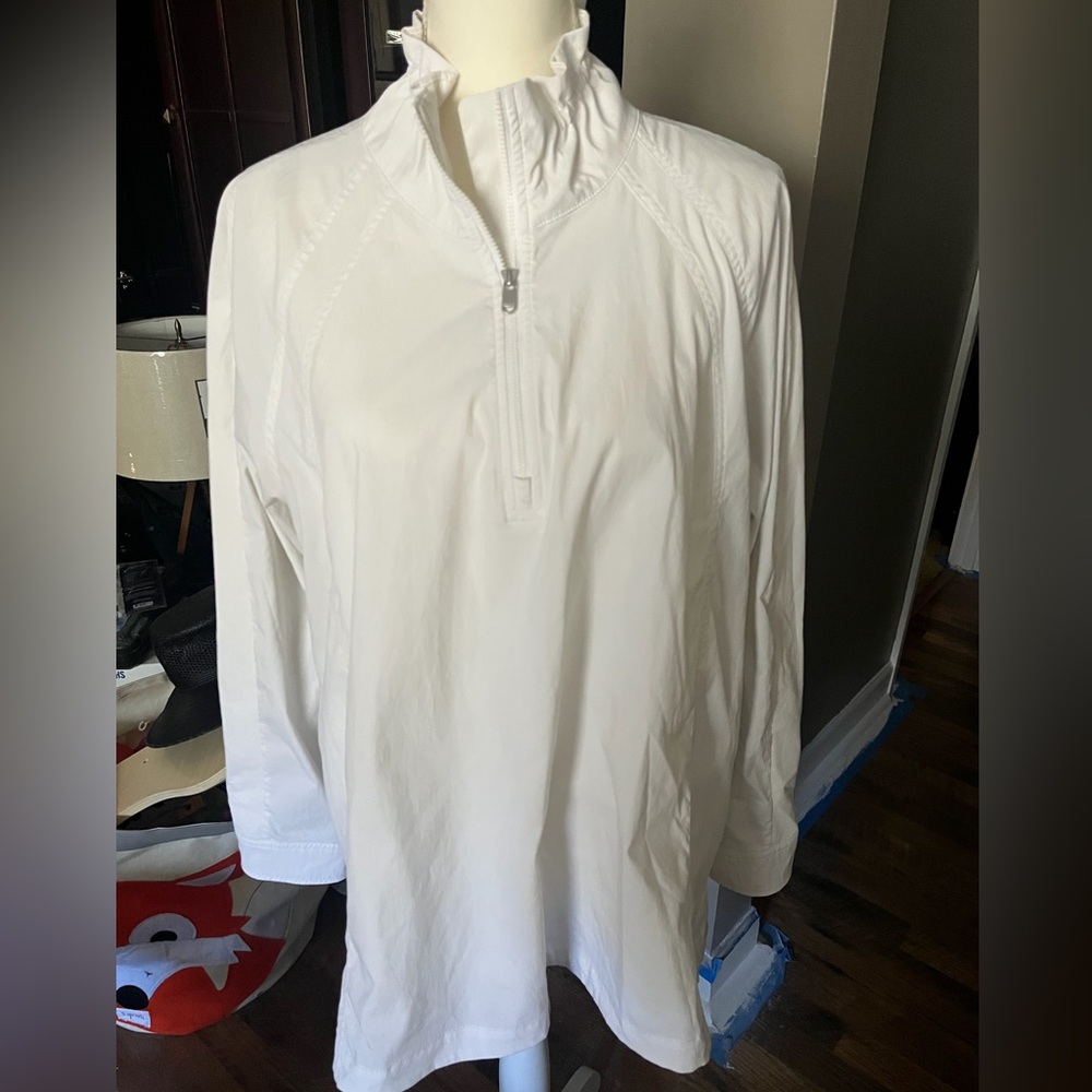 Athleta Cream Zip-Front Pullover